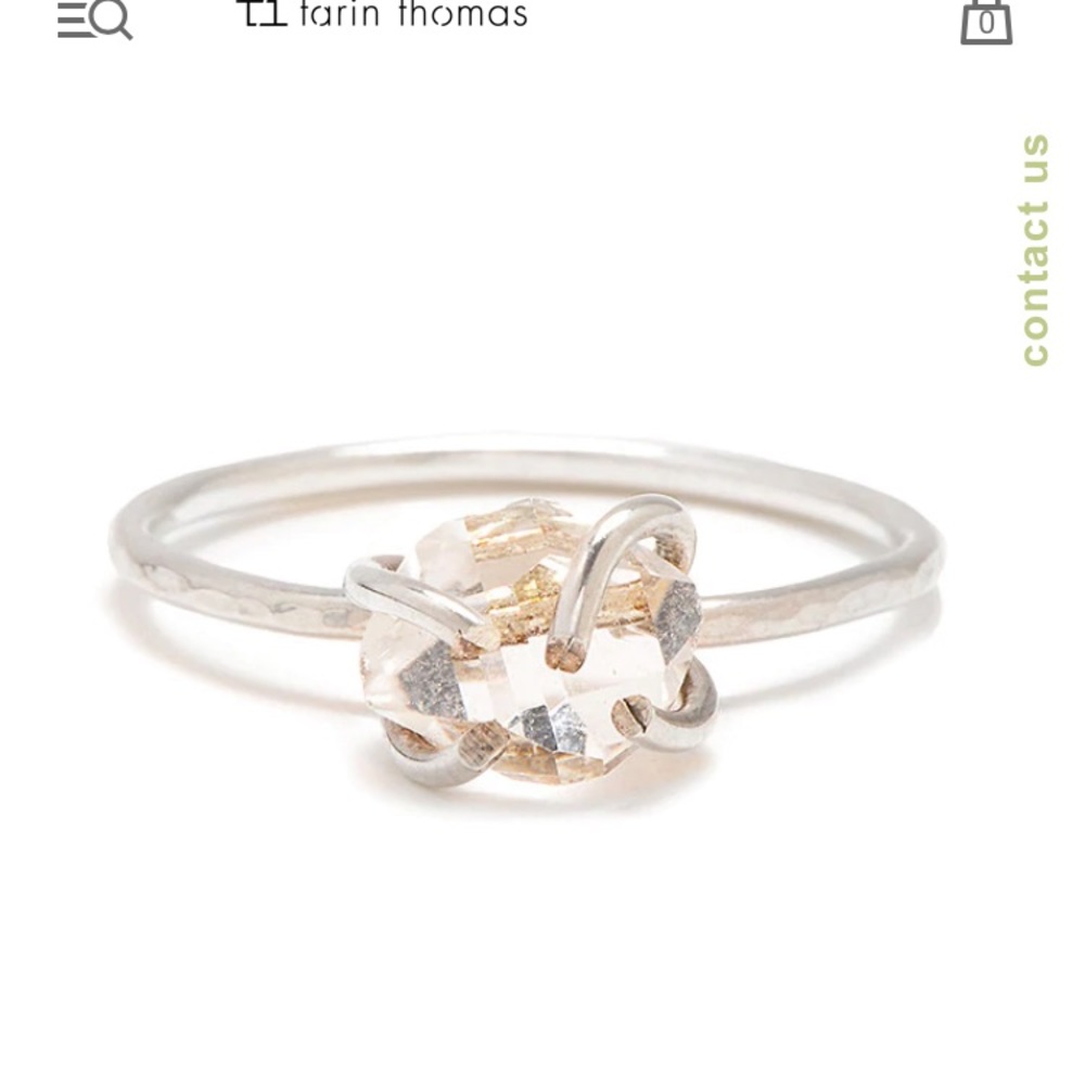 Size 8 Herkimer Diamond Stackable Silver Ring - image 1